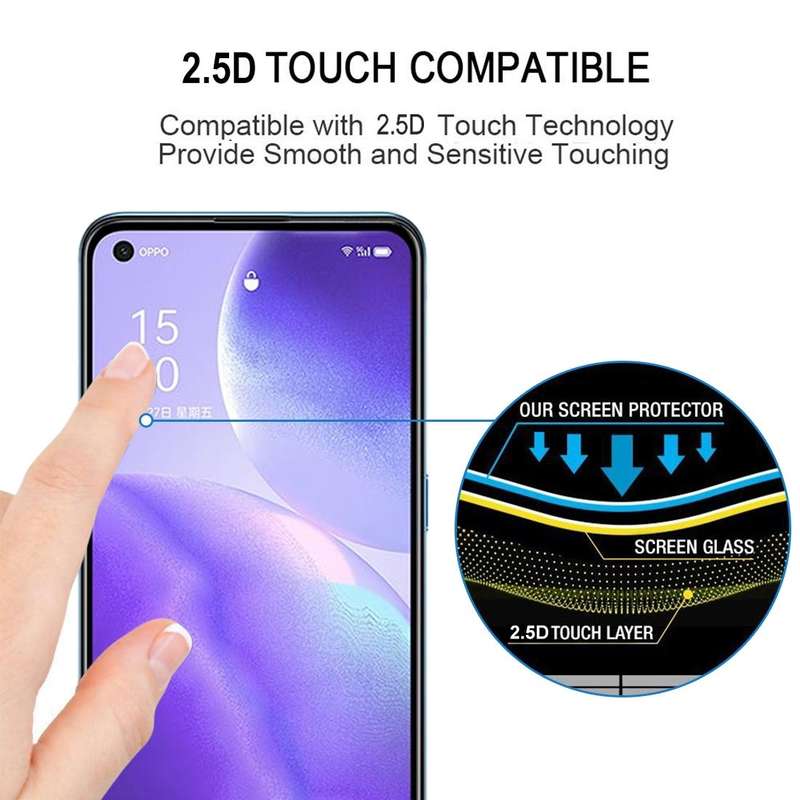 For OPPO Reno5 5G / 4G Full Glue Full Screen Tempered Glass Film