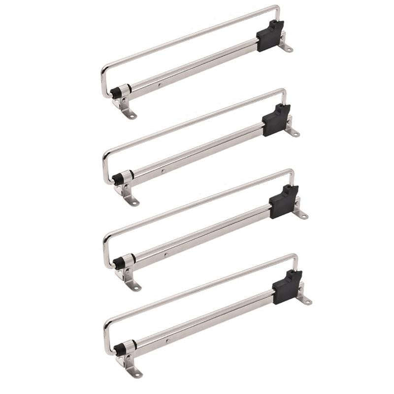 Y01 Iron Head 14 inches Wardrobe Hardware Push-Pull Hanging Rod Clothes Rail