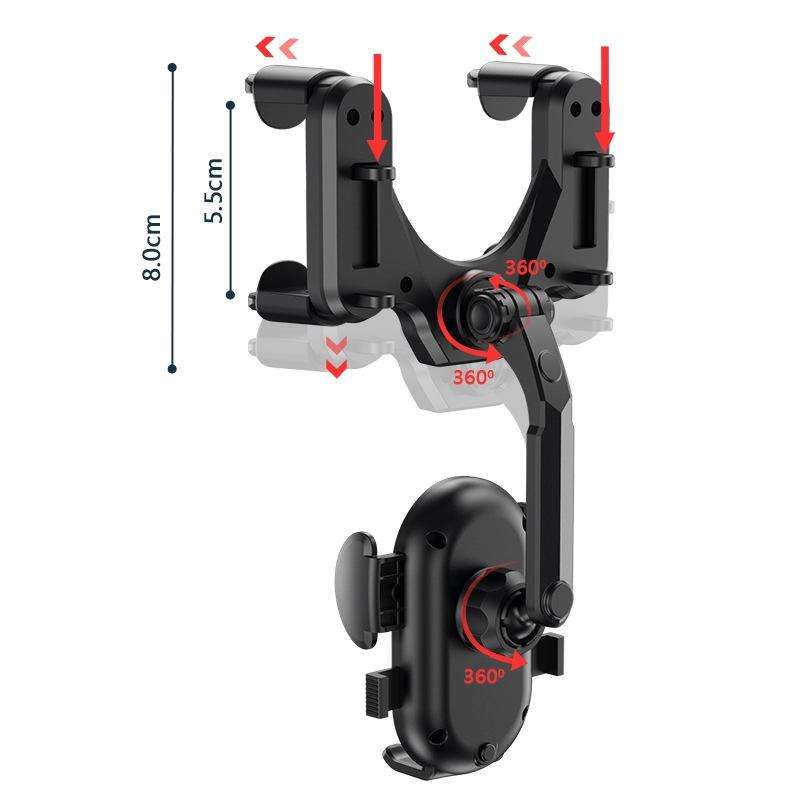 Snap-on Rearview Mirror Car Phone Holder