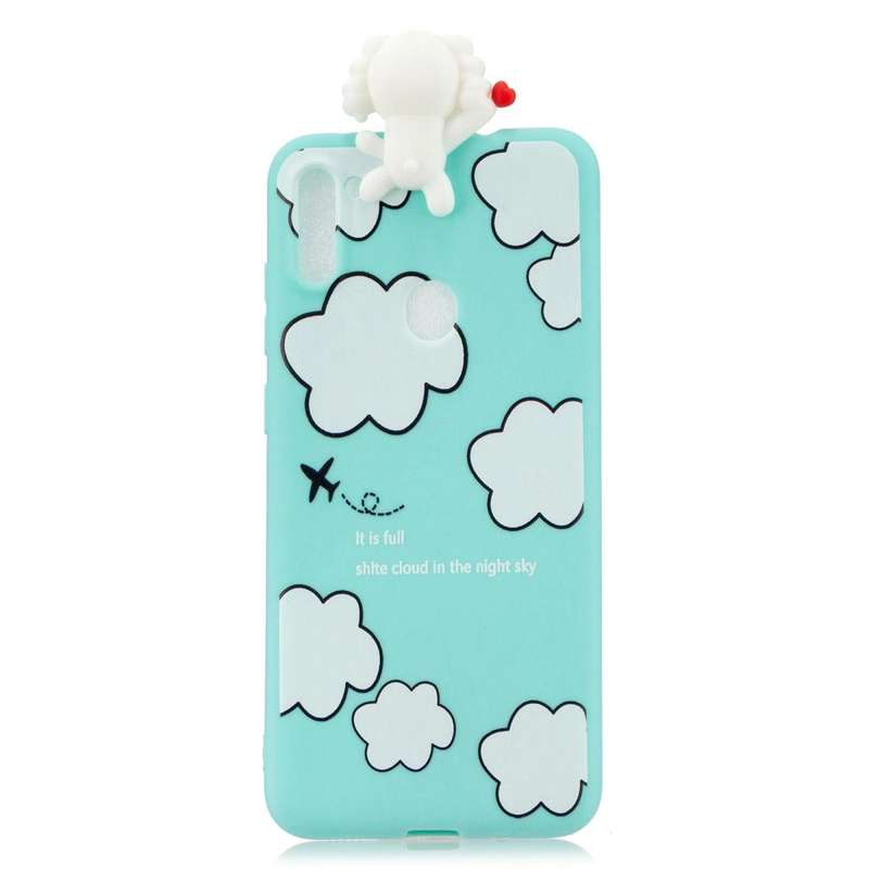 For Galaxy A11 Shockproof Cartoon TPU Protective Case(Clouds)