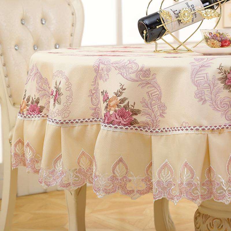 Home Fabric Round Tablecloth Hotel Disposable Anti-scald Table Mats, Size:180cm(European Purple)