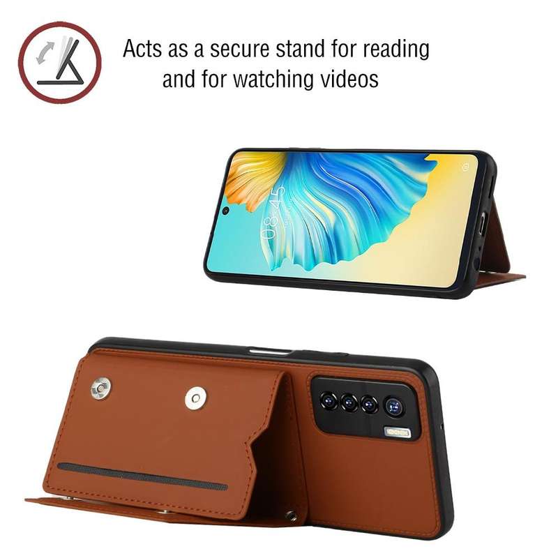 For Tecno Camon 17 Pro Skin Feel PU + TPU + PC Phone Case(Brown)
