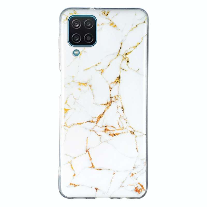 For Samsung Galaxy A12 5G IMD Marble Pattern TPU Phone Case(White)