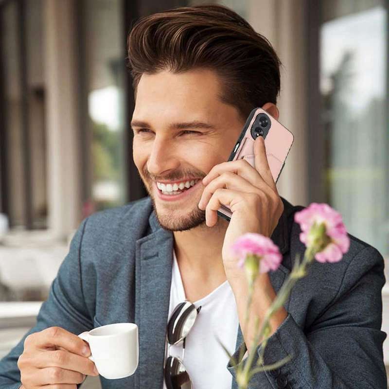 For OPPO A38 4G/A18 4G Skin Feel PU + TPU + PC Card Slots Phone Case(Rose Gold)