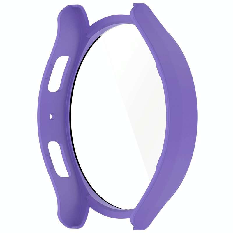 For Samsung Galaxy Watch6 40mm PC + Tempered Film Integrated Watch Protective Case(Purple)