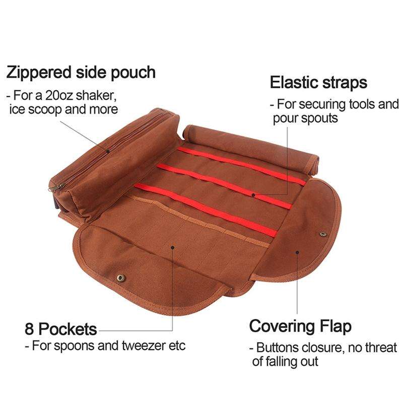 CL179 Bartender Waterproof Canvas Storage Bag Bar Bartending Tools(Blue)