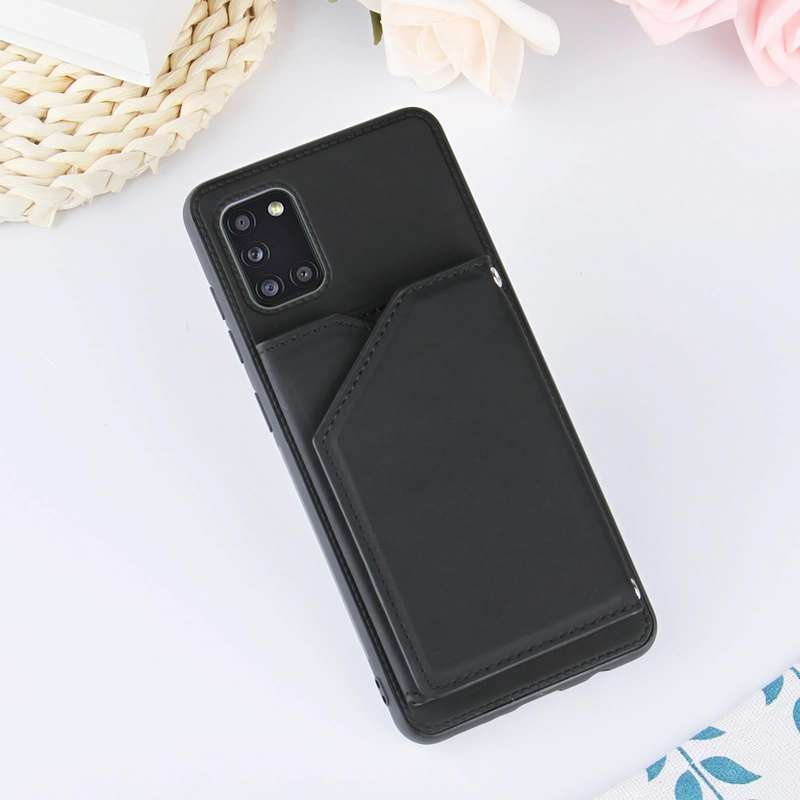 For Samsung Galaxy A31 Skin Feel PU + TPU + PC Back Cover Shockproof Case with Card Slots & Holde...