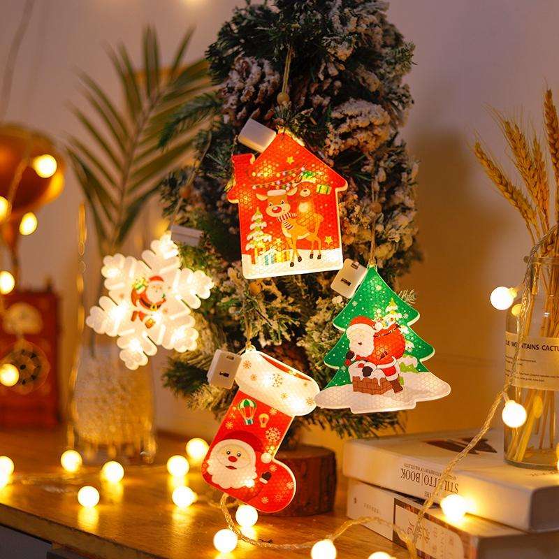 6 in 1 LED Christmas Pendant String Lights USB Holiday Decoration Light