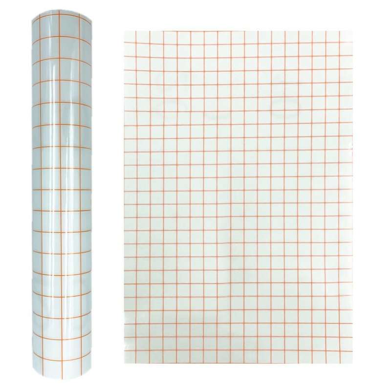 30cm x 500cm Self Adhesive Clear Lattice PVC Vinyl Positioning Transfer Film(Orange)