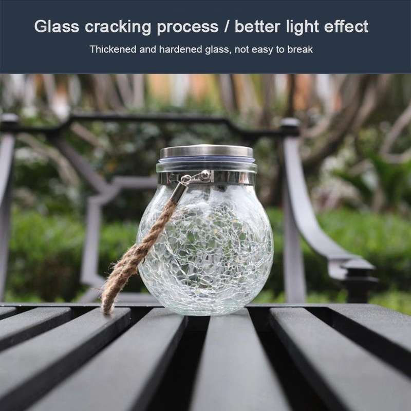 Solar Energy Glass Bottle Pendent Lamp IP55 Waterproof Outdoor Garden Decoration Light (Warm White)