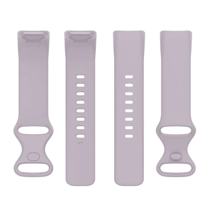 For Fitbit Charge 5 Silicone Watch Band, Size:L(Lavender Purple)