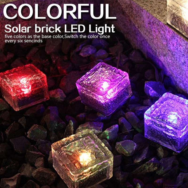 Solar Powered Square Tempered Glass Outdoor LED Buried Light Garden Decoration Lamp IP55 Waterpro...