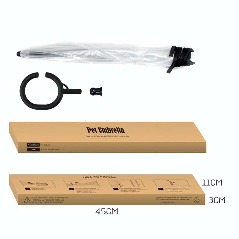 Pet Umbrella Transparent Adjustable Rainy Dog Walking Leash