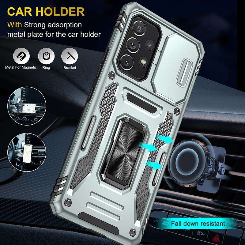For Samsung Galaxy A53 5G Armor PC + TPU Camera Shield Phone Case(Grey)