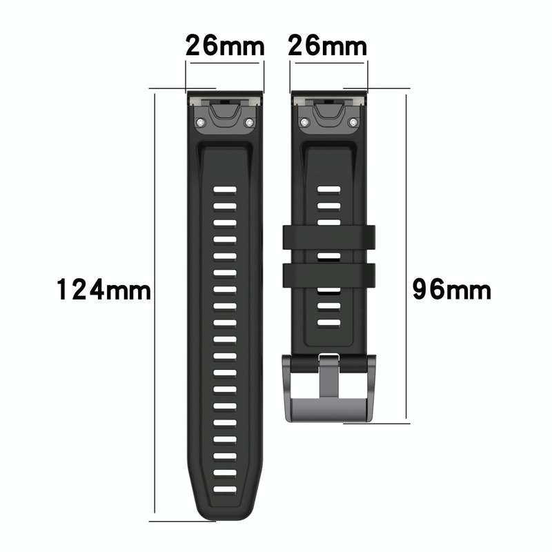 For Garmin Fenix 6X Pro 26mm Two-Color Sports Silicone Watch Band(Black+White)