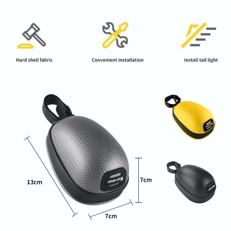 WEST BIKING Bicycle Mini Hardshell Tail Bag Saddle Bag(Black)