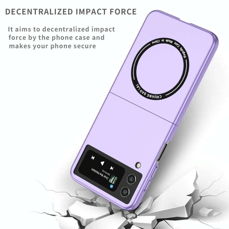 For Samsung Galaxy Z Flip4 Magsafe Magnetic Folding PC Phone Case(Purple)