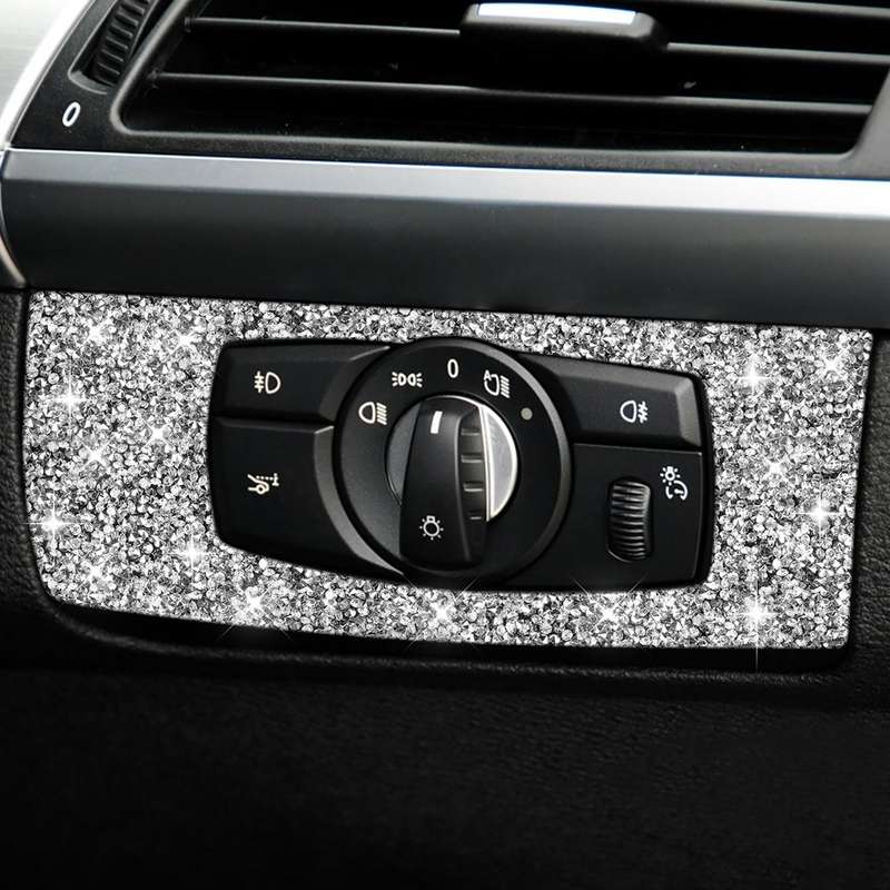 For BMW X5 E70 / X6 E71 2008-2013 Car Headlight Panel Diamond Decoration Sticker, Right Drive
