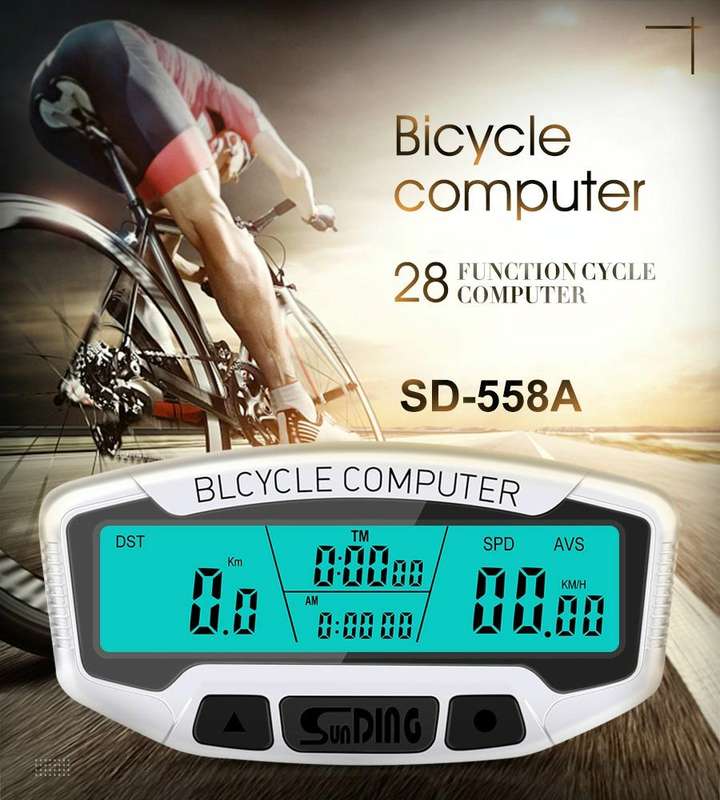 SUNDING SD-558A Bicycle Computer Wired Stopwatch Bicycle Speedometer Digital Odometer Rainproof L...