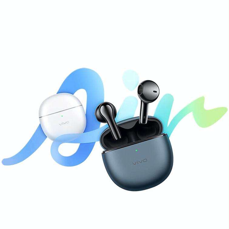 vivo TWS Air Half In-Ear Wireless Dual Microphone AI Call Noise Reduction Bluetooth Earphones(White)
