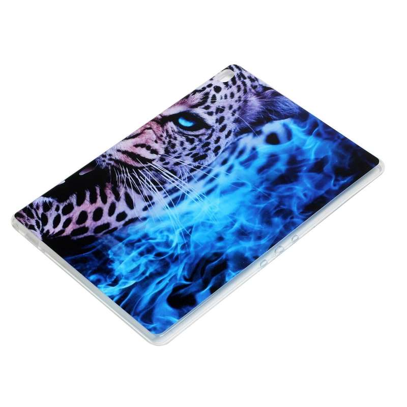 For Lenovo Tab M10 Painted TPU Tablet Case(Blue Leopard)