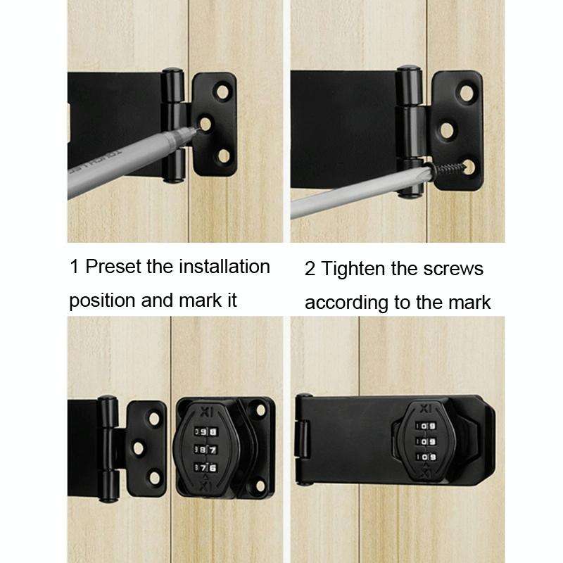 Screw Installation Cabinet Door Combination Lock Anti-Theft Drawer Lock, Style: Three Hole 4 inch...