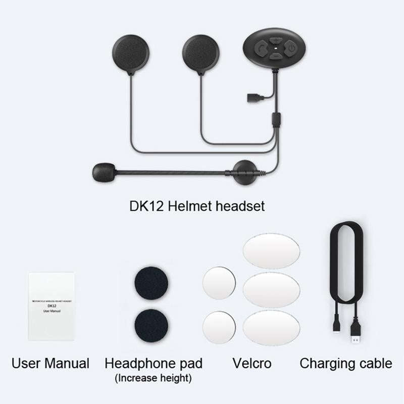 Dier DK12 800m Helmet Wireless Bluetooth Headset 5.0 Waterproof Double Motorcycle Call Headset Wi...