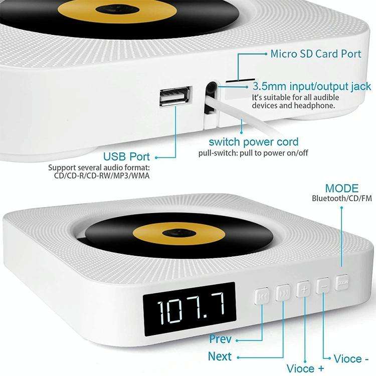 The Second Generation Portable Digital Display Bluetooth Speaker CD Player with Remote Control (W...