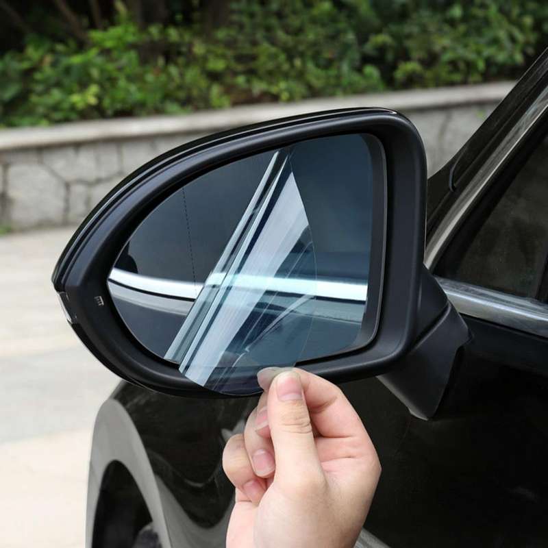 For Audi A4 2009-2016 Car PET Rearview Mirror Protective Window Clear Anti-fog Waterproof Rain Sh...