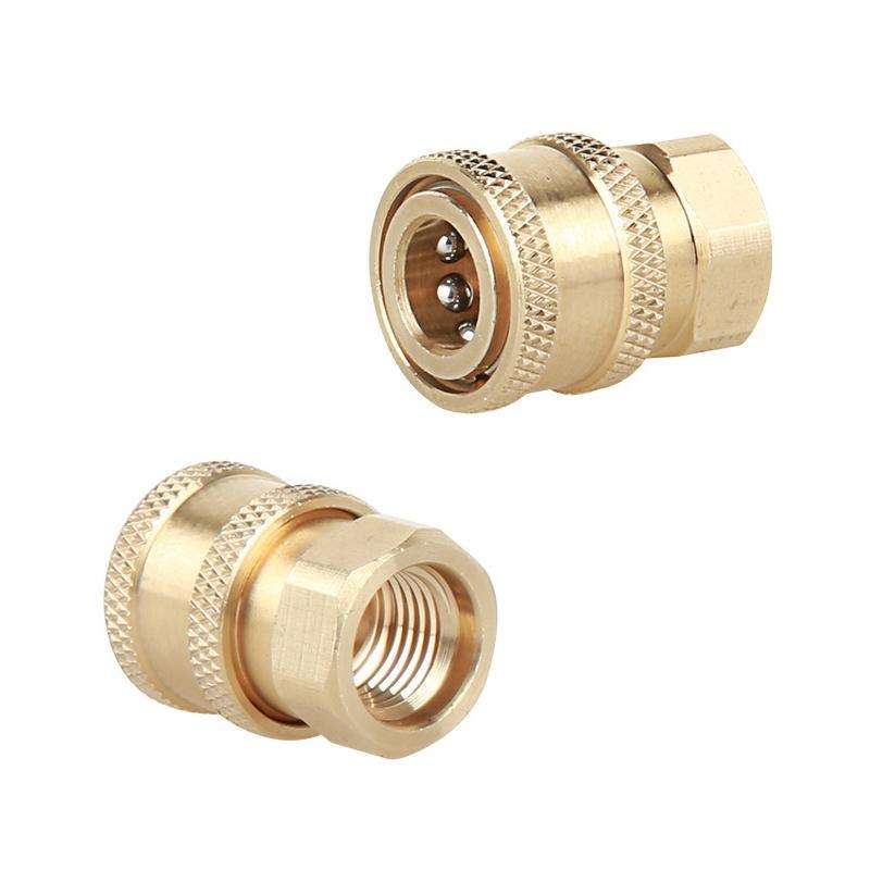 2 Sets High Pressure Spray Head Fast Insertion 1/4 Quick Pure Copper Joint(Internal M14 Female+Ou...