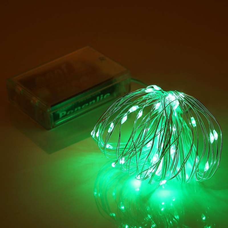 5m IP65 Waterproof Silver Blue Light Wire String Light, 50 LEDs SMD 0603 3x AA Batteries Box Fair...