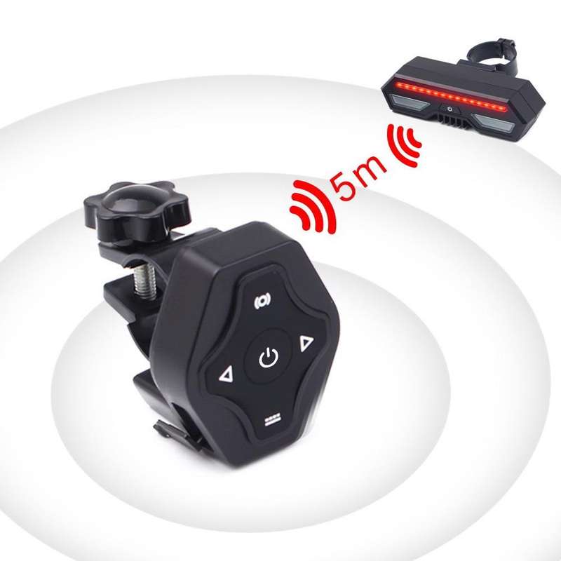 IPX4 85LM Waterproof USB Bicycle Turn Signal Light Rear Light Taillight with Remote Control