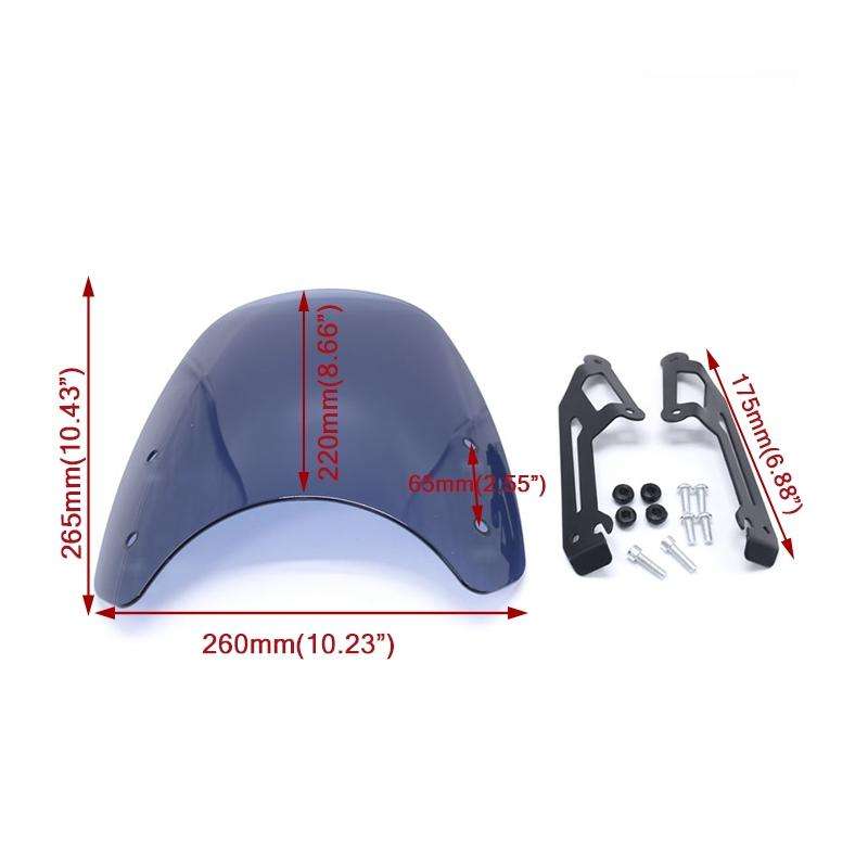 XRL-DF-7654 Motorcycle Headlight Retro Windshield for DUCATI(Transparent Smoked)