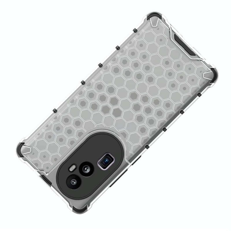 For OPPO Reno10 Pro+ Shockproof Honeycomb Phone Case(Black)