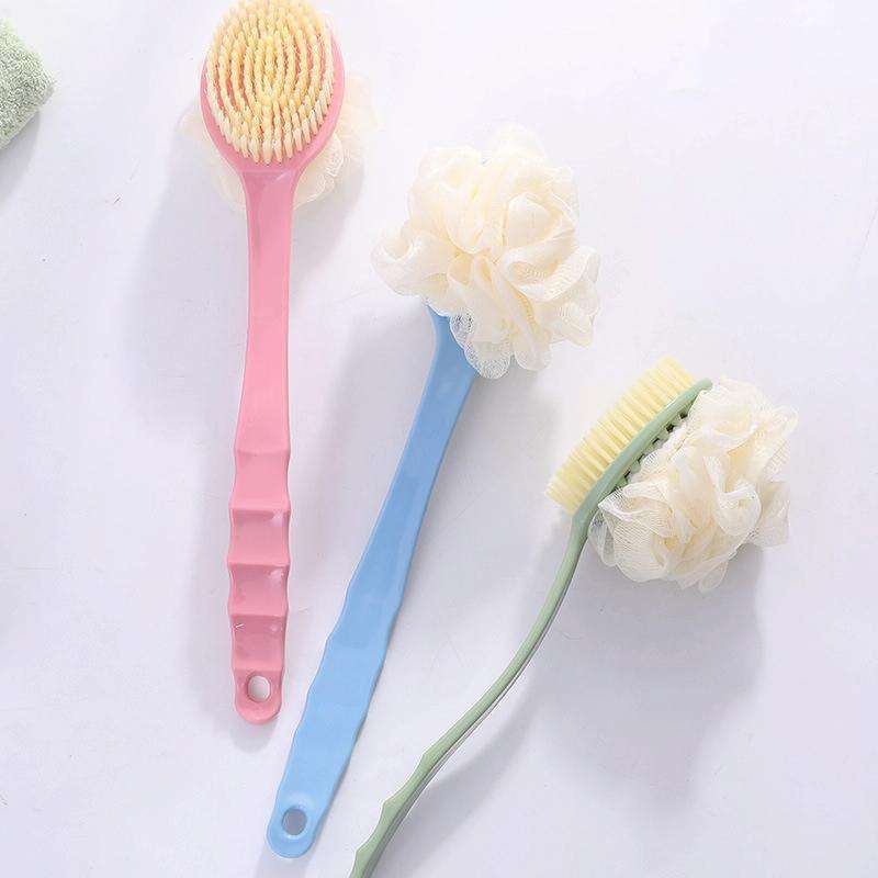 Long Handle Bath Brush Soft Hair Bath Brush with Massage Back Brush(Green)