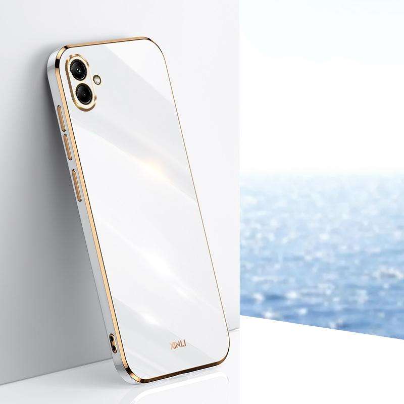 For Samsung Galaxy A04 4G XINLI Straight Edge 6D Electroplate TPU Phone Case(White)