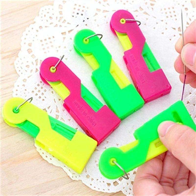 10pcs Automatic Threader Elderly Guide Needle Easy Device Thread Sewing Tool(Color Random Delivery)