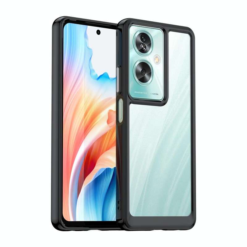 For OPPO A79 5G Colorful Series Acrylic Hybrid TPU Phone Case(Black)