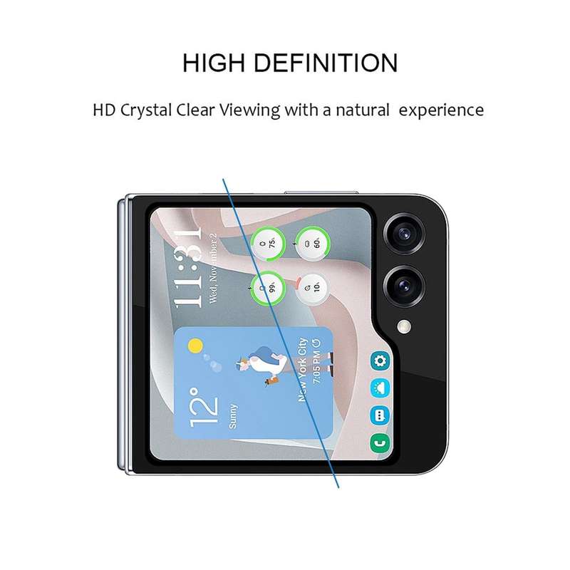 For Samsung Galaxy Z Flip5 External Small Screen Full Glue Full Cover Screen Protector Tempered G...