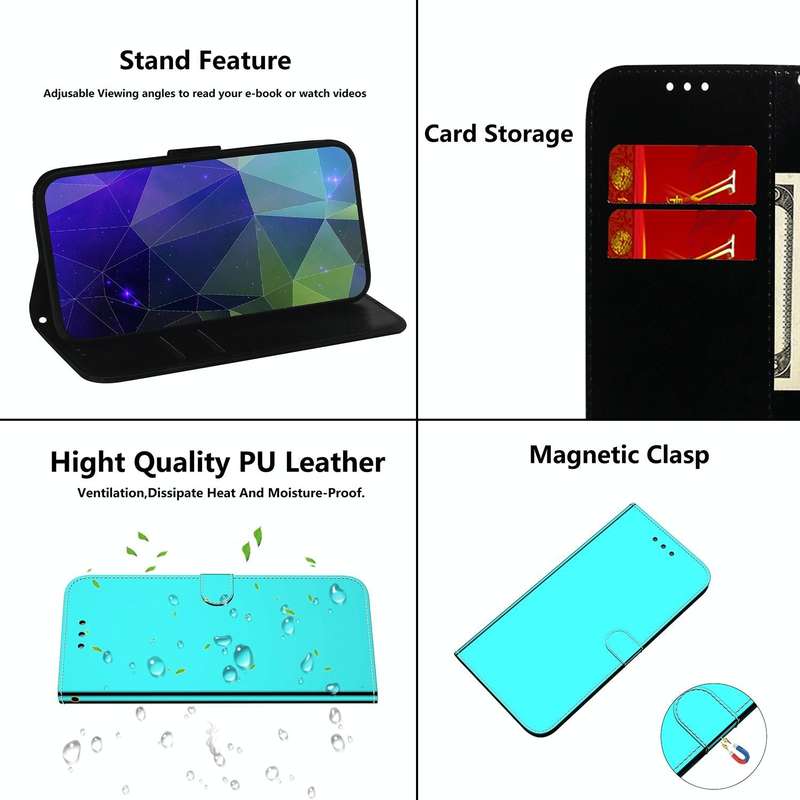 For OPPO Reno8 Pro Imitated Mirror Surface Flip Leather Phone Case(Mint Green)
