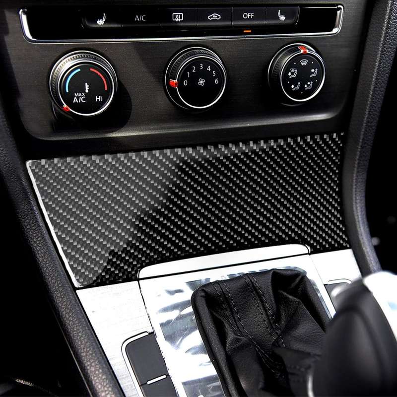 Car Carbon Fiber Cigarette Lighter Decorative Sticker for Volkswagen Golf 7 2013-2017