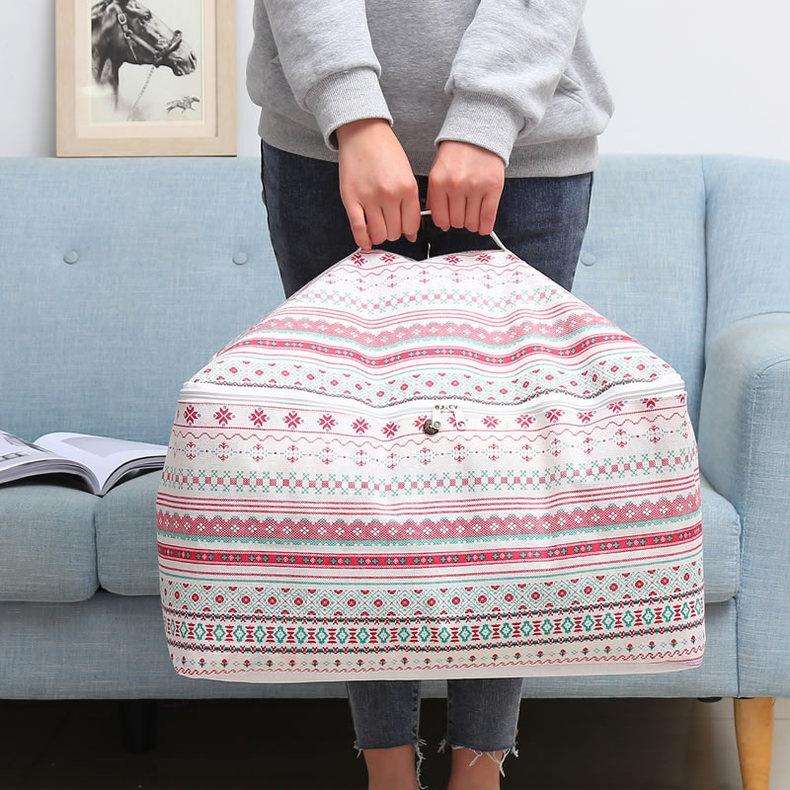 Clothes Organizer Moving Bag Canvas Zipper Quilt Storage Bag, Size: Large(Big Tree)