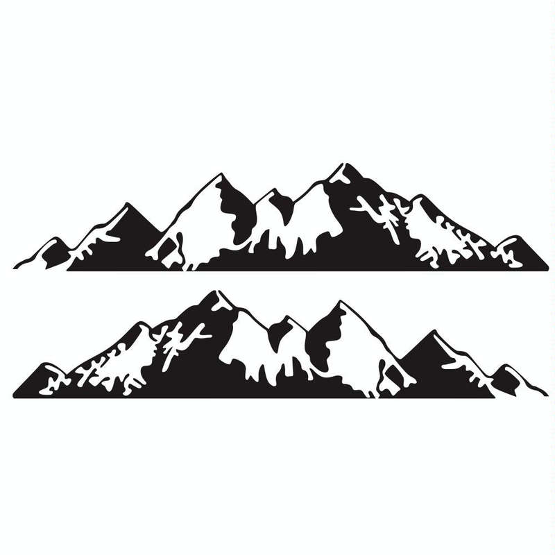 2 PCS/Set D-750 Mountain Pattern Car Modified Decorative Sticker(Black)