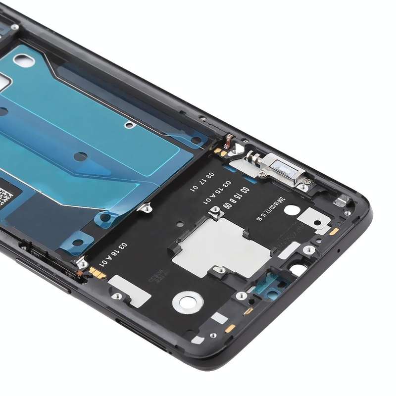 For OnePlus 6 Front Housing LCD Frame Bezel Plate with Side Keys (Jet Black)