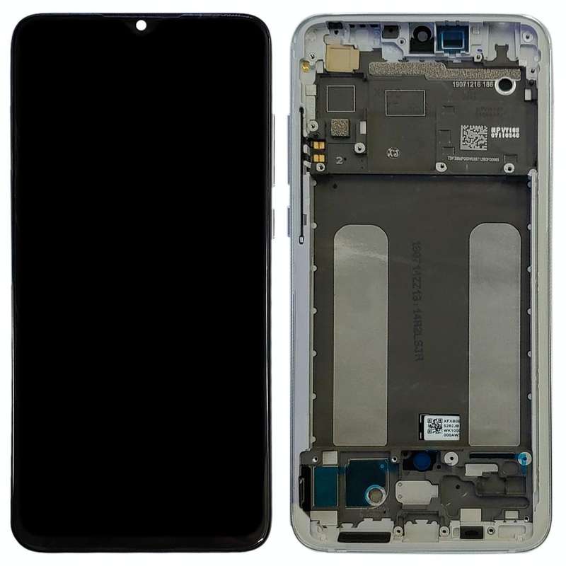 Original LCD Screen for Xiaomi Mi CC9 Digitizer Full Assembly with Frame(Silver)