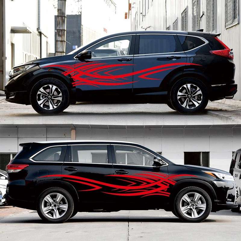 2 PCS/Set D-503 Totem Pattern Car Modified Decorative Sticker(Red)