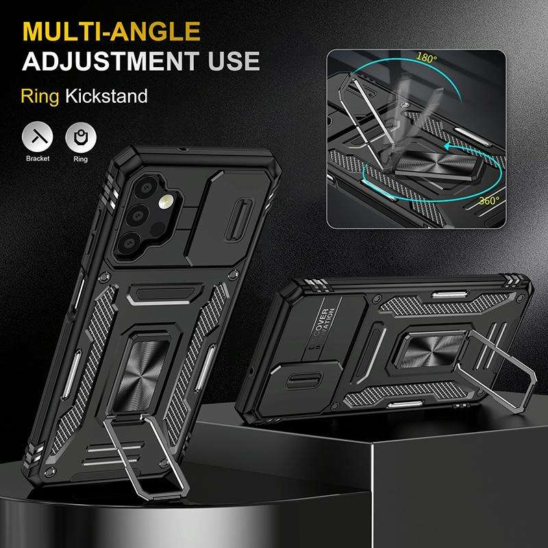 For Samsung Galaxy A13 5G Armor PC + TPU Camera Shield Phone Case(Black)