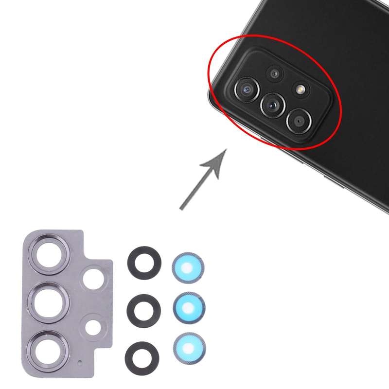 For Samsung Galaxy A52 SM-A525 10pcs Camera Lens Cover (Black)