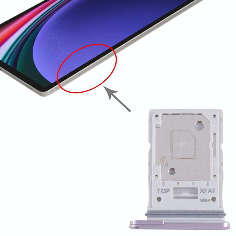 For Samsung Galaxy Tab S9 Ultra 5G SM-X916 Original SIM + Micro SD Card Tray (Purple)
