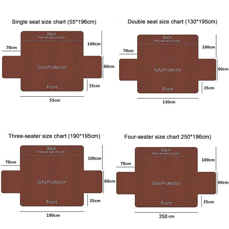 Double-sided Waterproof Pet Cushion Diamond Pattern Sofa Cover, Size:55x196cm(Khaki)
